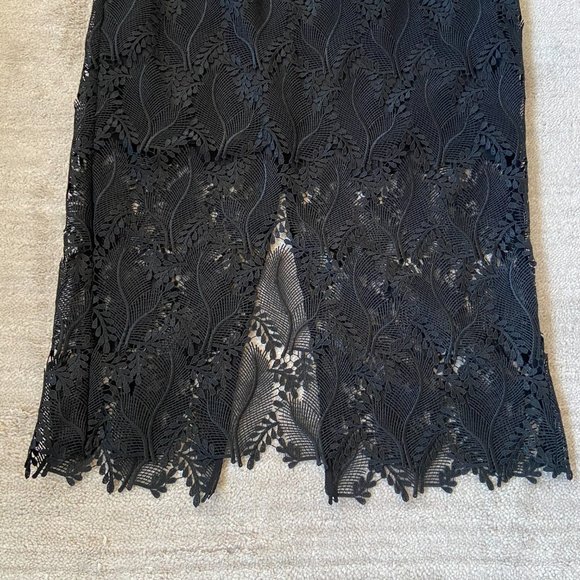 Diane Von Furstenberg Black Overlay Tailored Pencil Skirt NWT - Picture 5 of 9